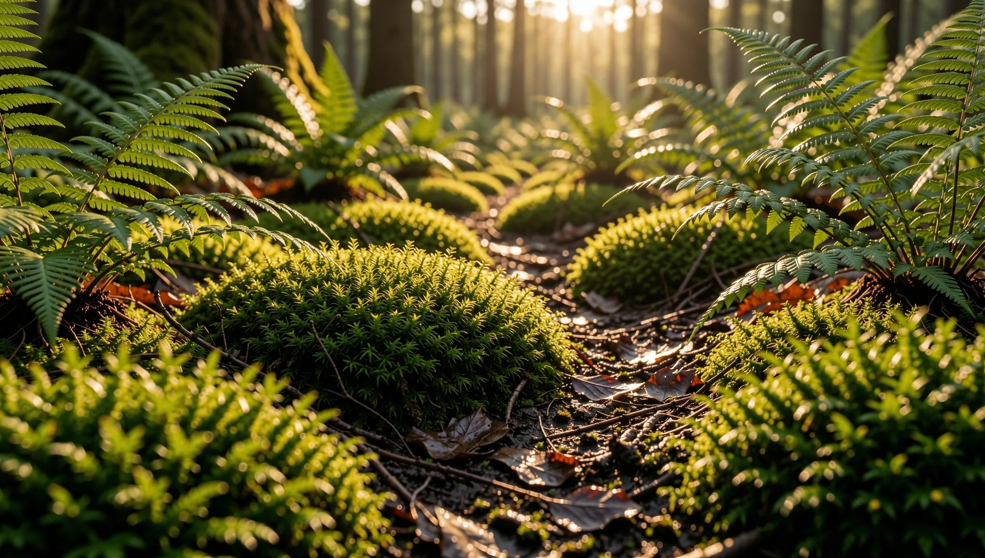 Deep forest moss and earth textures
